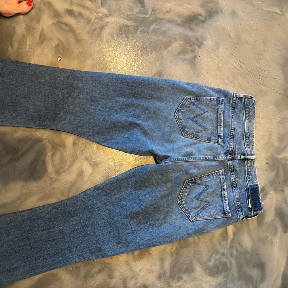 Mother Superior Metal Magic Insider Flood jeans 28 ankle studded blue cropped - Picture 12 of 15